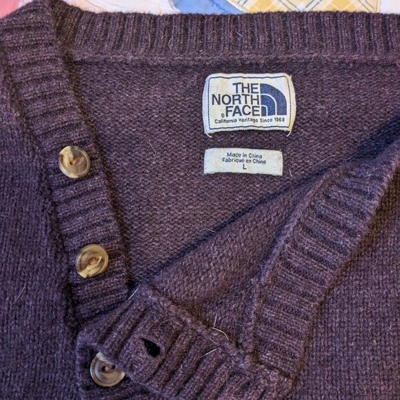 North Face Womens Burgundy Purple Wool Blend Sweater Large - Picture 4 of 12